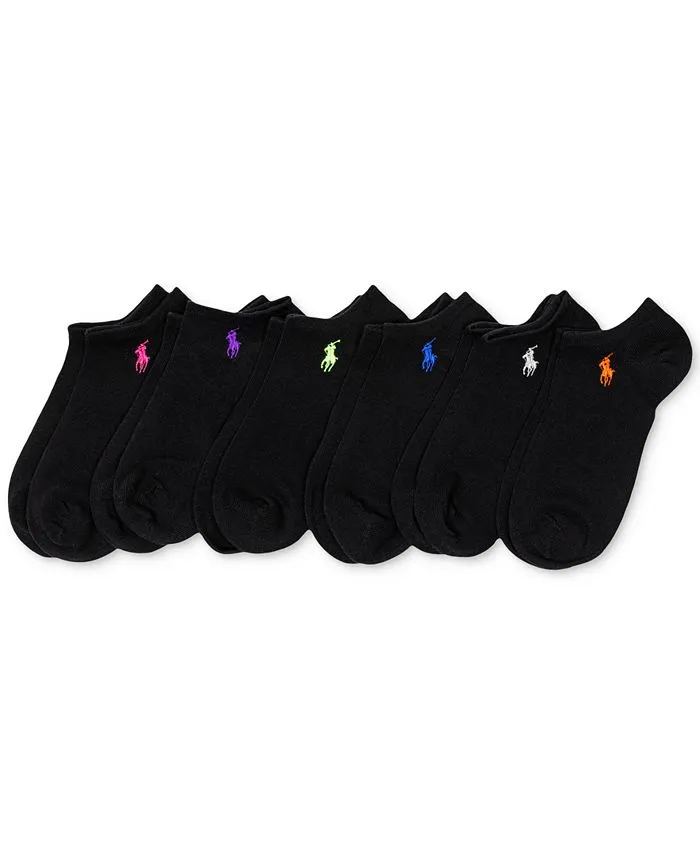 Polo Ralph Lauren Women's 6-Pk. Flat Knit Low-Cut Socks - Gray Assortment - Size 9-11