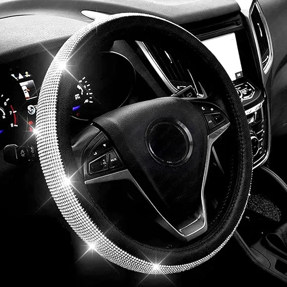 New Diamond Leather Steering Wheel Cover