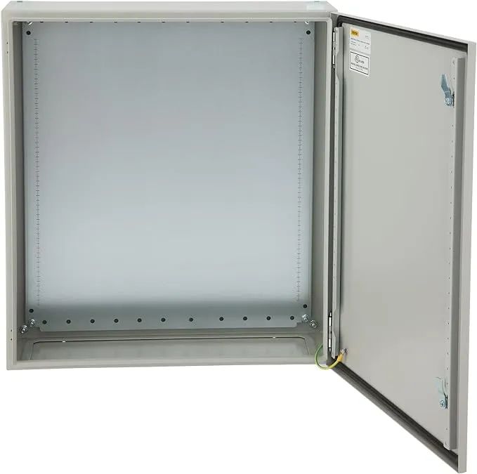 VEVOR Electrical Enclosure 24'' x 24'' x 12'' UL Certified NEMA 4 Outdoor Enclosure IP65 Waterproof & Dustproof Cold-Rolled Carbon Steel Hinged