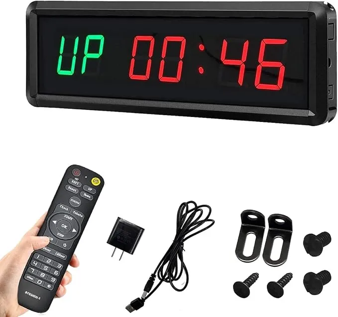 BTBSIGN LED Interval Timer Count Down/Up Clock Stopwatch with Remote for Home Gym Fitness GreenBTBSIGN LED Interval Timer Count Down/Up Clock Stopwatch with Remote for Home Gym Fitness Green