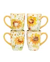 Certified International Sunflowers Forever 14 oz. Mugs