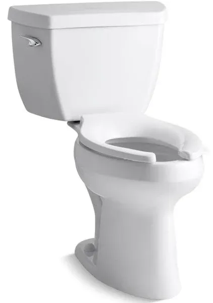 Kohler K-3493-0 Highline Classic Pressure Lite Comfort Height Elongated 1.6 gpf Toilet with Left-Hand Trip Lever, Less Seat, White