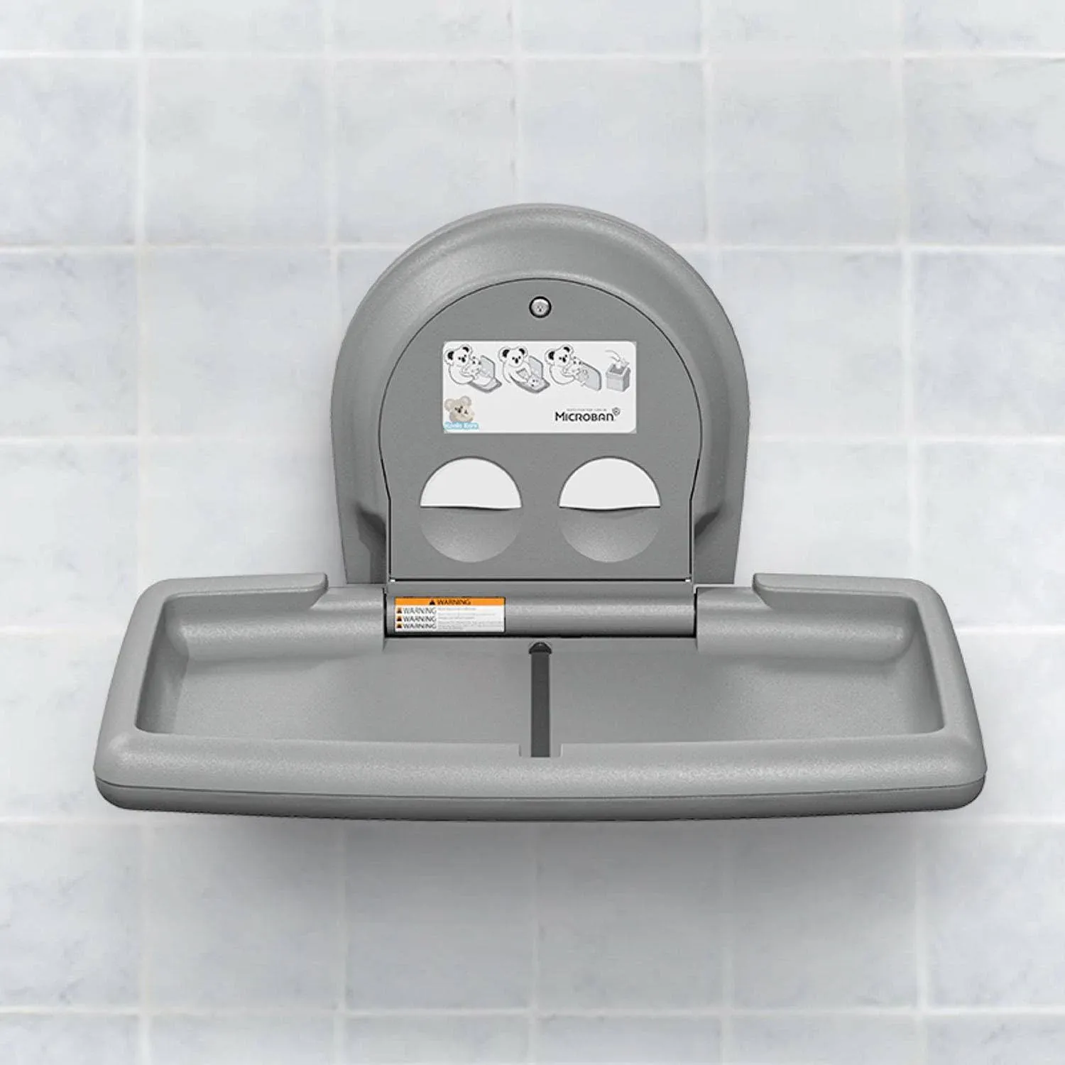 Koala Kare Horizontal Wall-Mounted Baby Changing Station, Gray