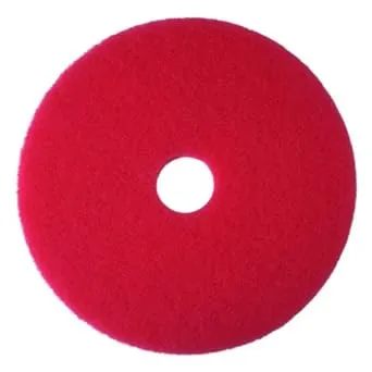 3M Buffer Floor Pad 5100, Red, 20", 5/Case, Removes Soil, Scratches, Scuff Marks, and Black Shoe Heel Marks