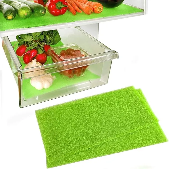 Dualplex® Fruit & Veggie Life Extender Liner for Fridge Refrigerator Shelves, 15 x 24 Inches (2 Pack) – Extends The Life of Your Produce & Prevents Spoilage