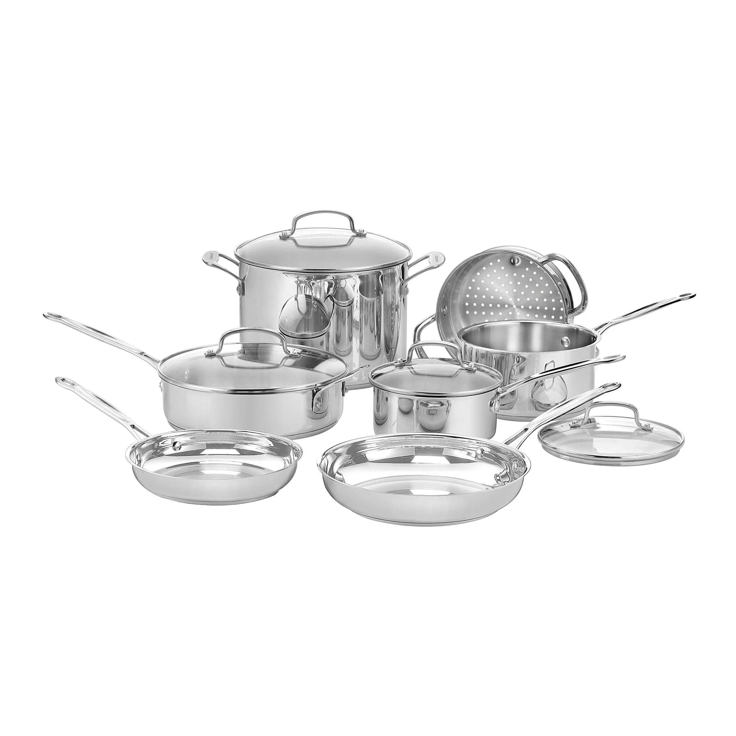 Amazon Basics 11-Piece Stainless Steel Cookware Set