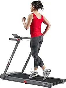 Sunny Health & Fitness Dual Walking/Running Compact Treadmill with Advanced Brushless Motor, Foldable Space-Saving Design, Digital Monitor, Shock Absorption, Free SunnyFit App Bluetooth Connectivity