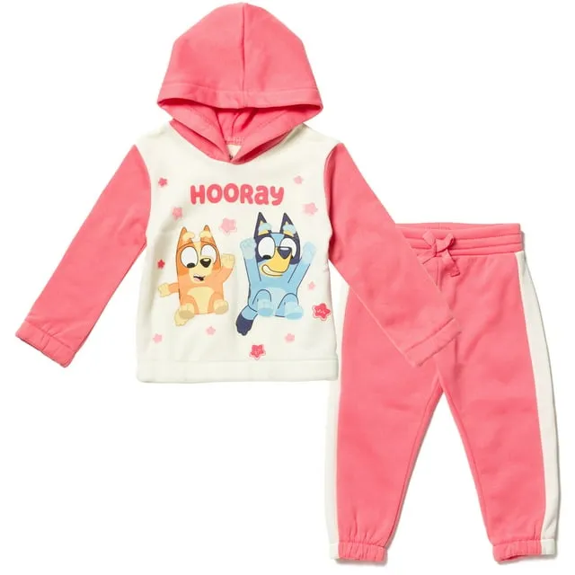 Bluey Bingo Toddler Girls Pullover Hoodie and Fleece Pants Outfit Set