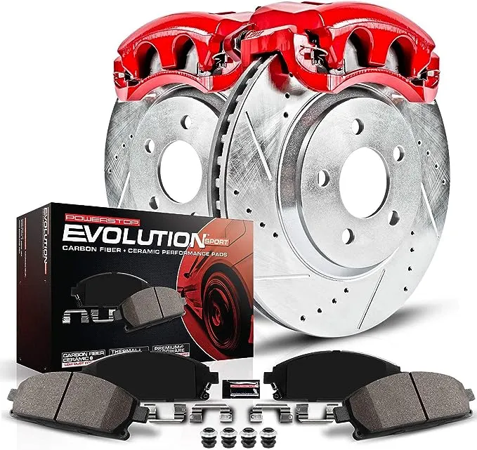 Power Stop KC5411 Z23 Evolution Sport 1-Click Brake Kit with Powder Coated Calipers (Brake Pads, Drilled/Slotted Rotors) For Dodge Ram 2500, Dodge Ram 3500, Ram, Ram 2500, Ram 3500 [Model Specific]