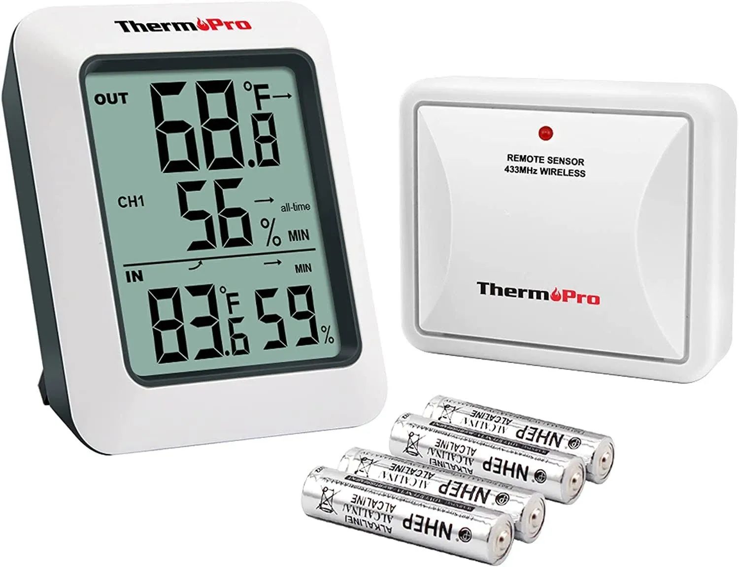 ThermoPro TP60 Digital Hygrometer Indoor Outdoor Thermometer Wireless Temperatur