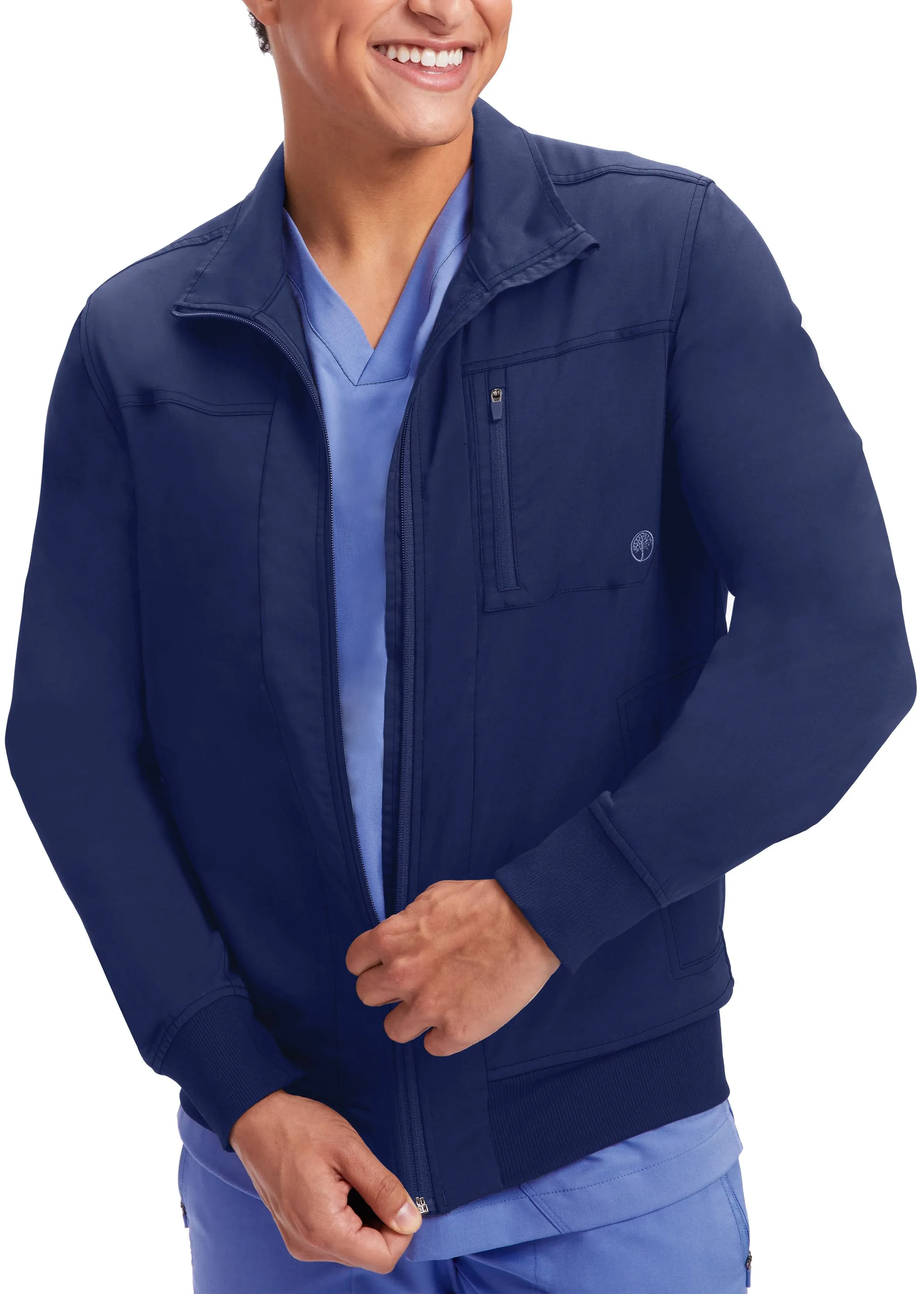 Healing Hands Men's Jonathan Bomber Solid Scrub Jacket