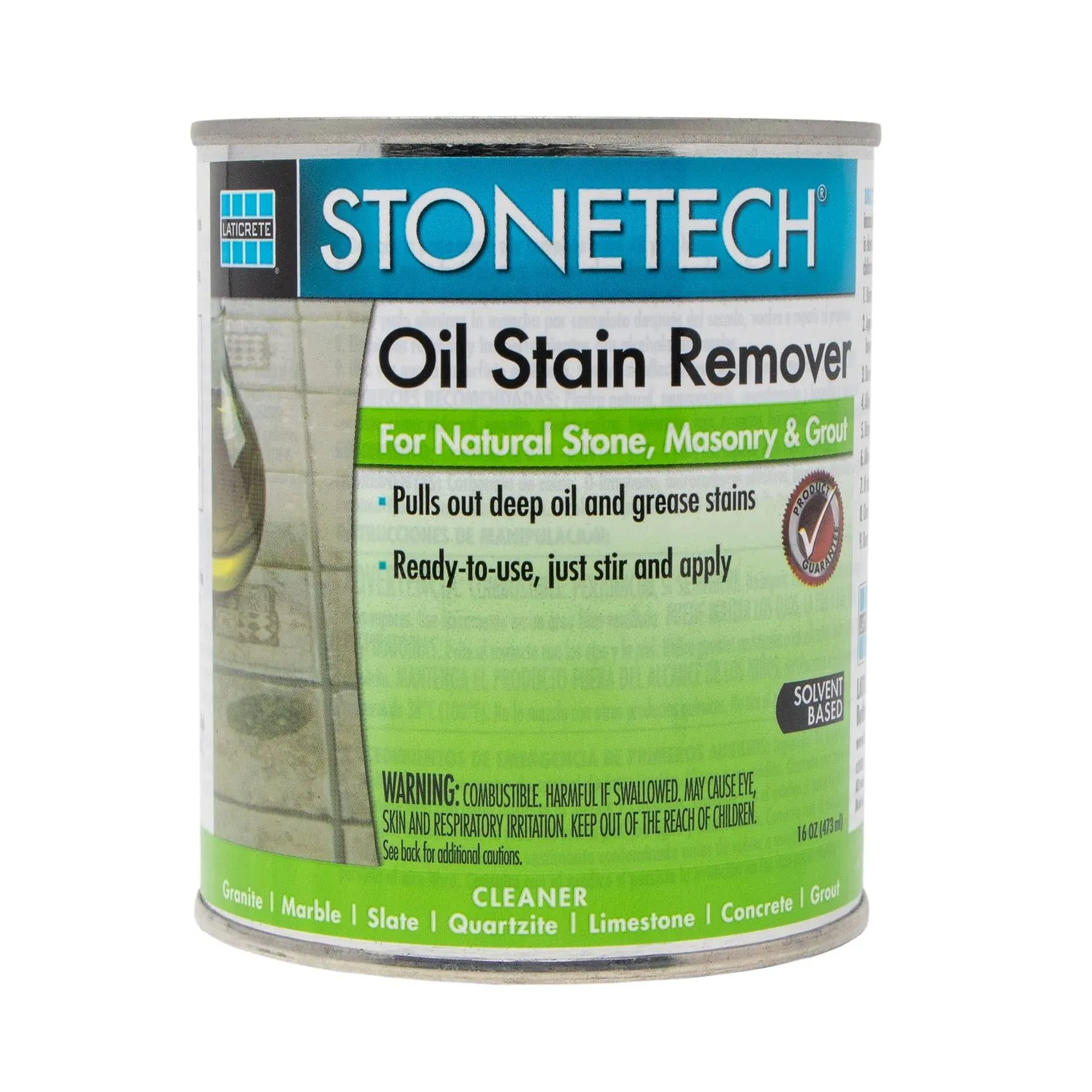 STONETECH Oil Stain Remover, Cleaner for Natural Stone, Grout, &amp; Masonry, 1 Pint