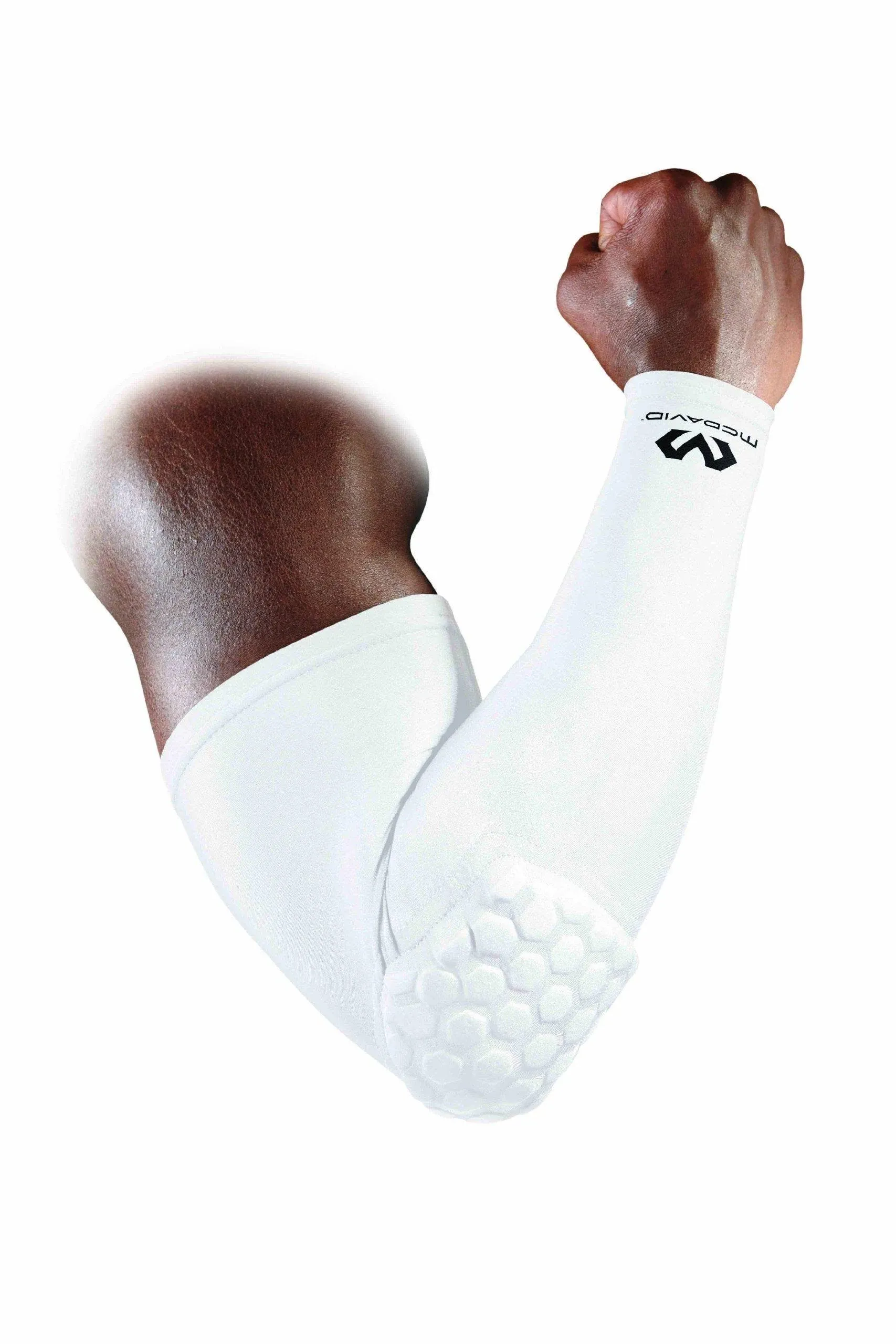 McDavid HexPad Power Shooter Arm Sleeve, White, Small