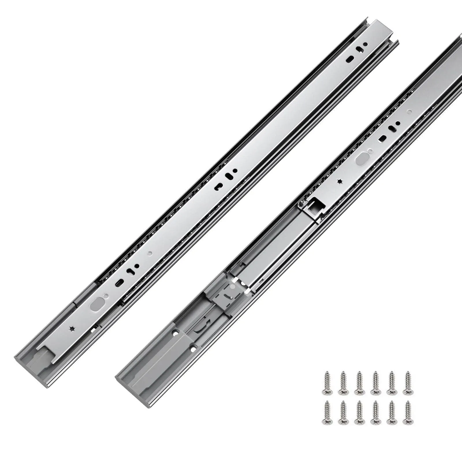 6 Pairs Soft Close Metal Drawer Slides 16 Inch Full Extension and Ball Bearing D