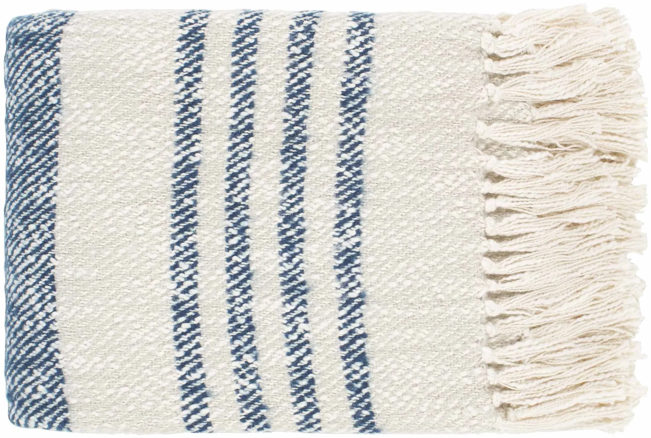 Hauteloom Harbeson Boho Throw Blanket with Tassel for Couch, Bed - Decorative Throw - 50" x 60" - Blue, Cream, Beige