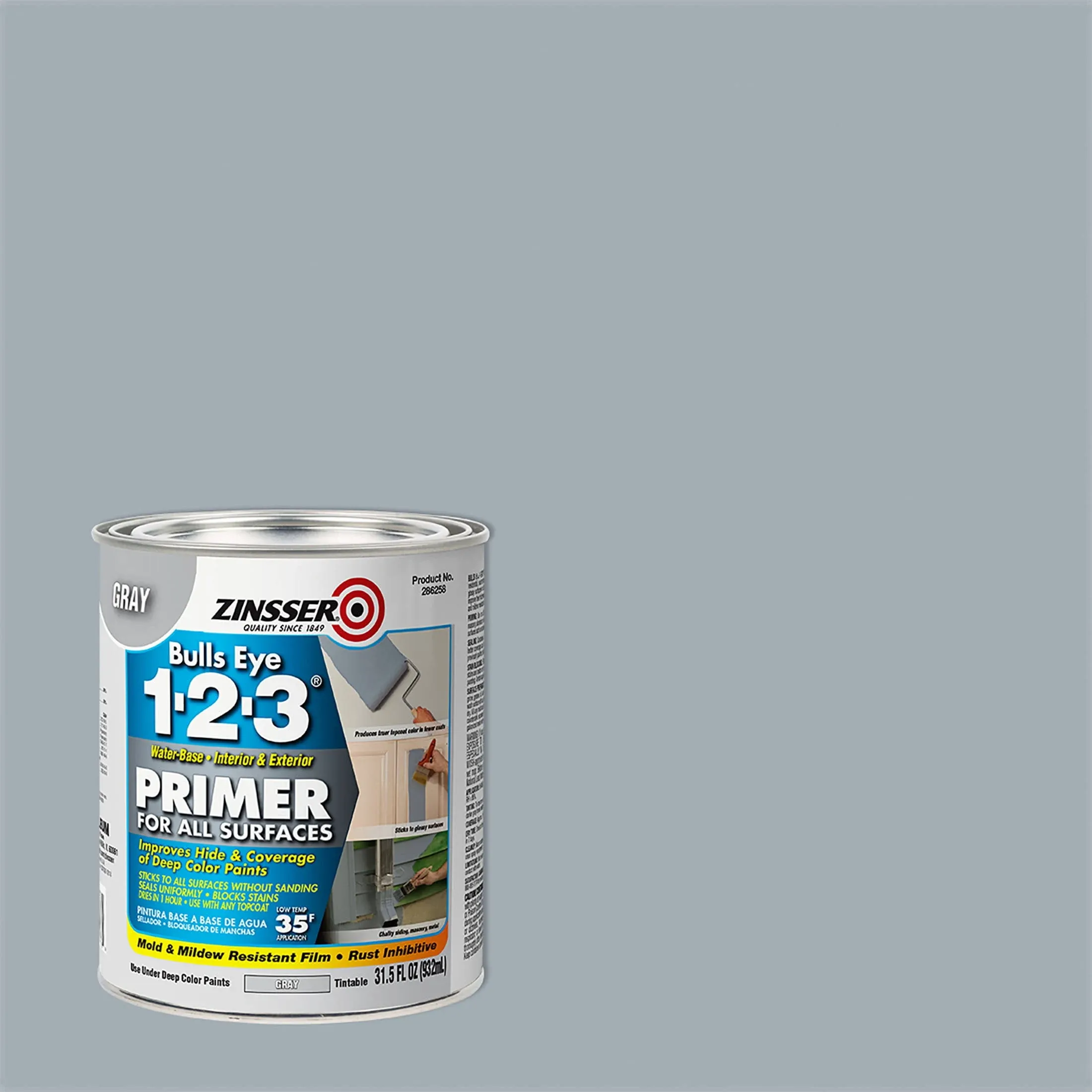 Zinsser Bulls Eye Primer Sealer 123 Gray Primer 1 qt. 4pk