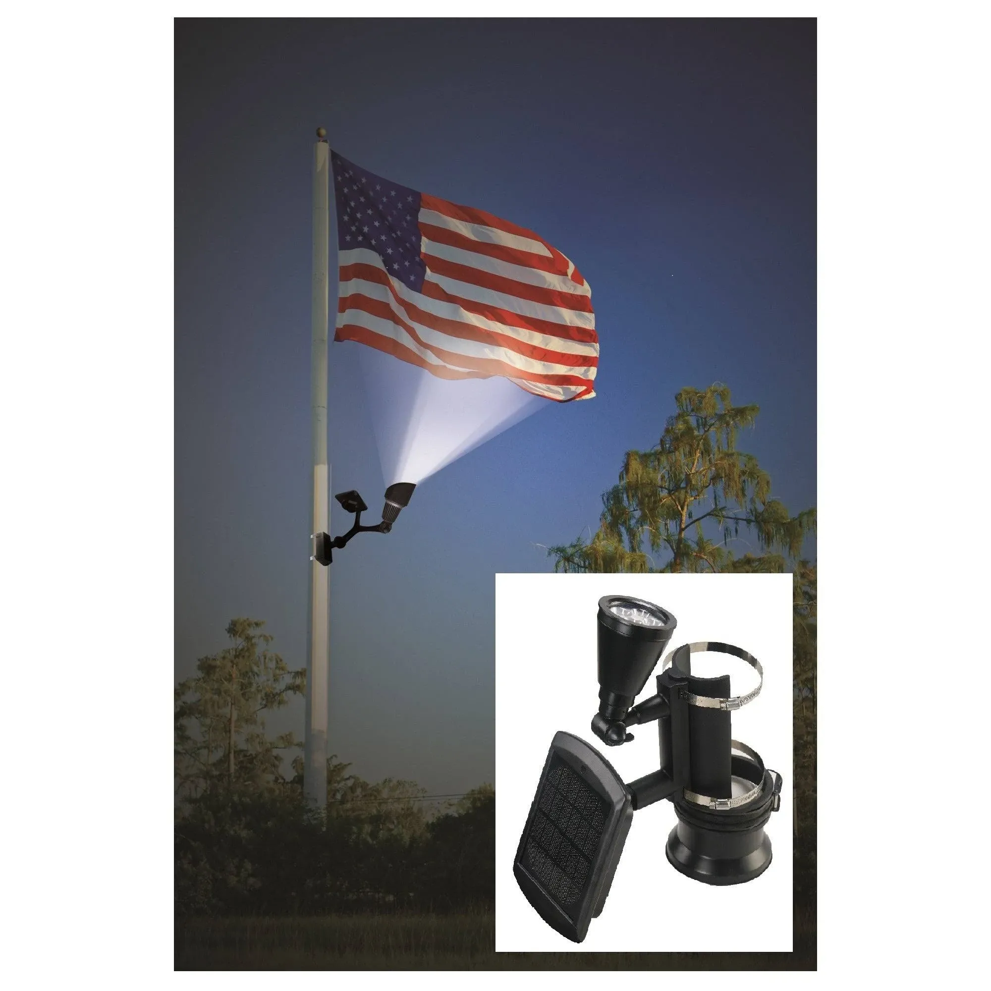 Nature Power 4-LED Solar Flag Pole Light