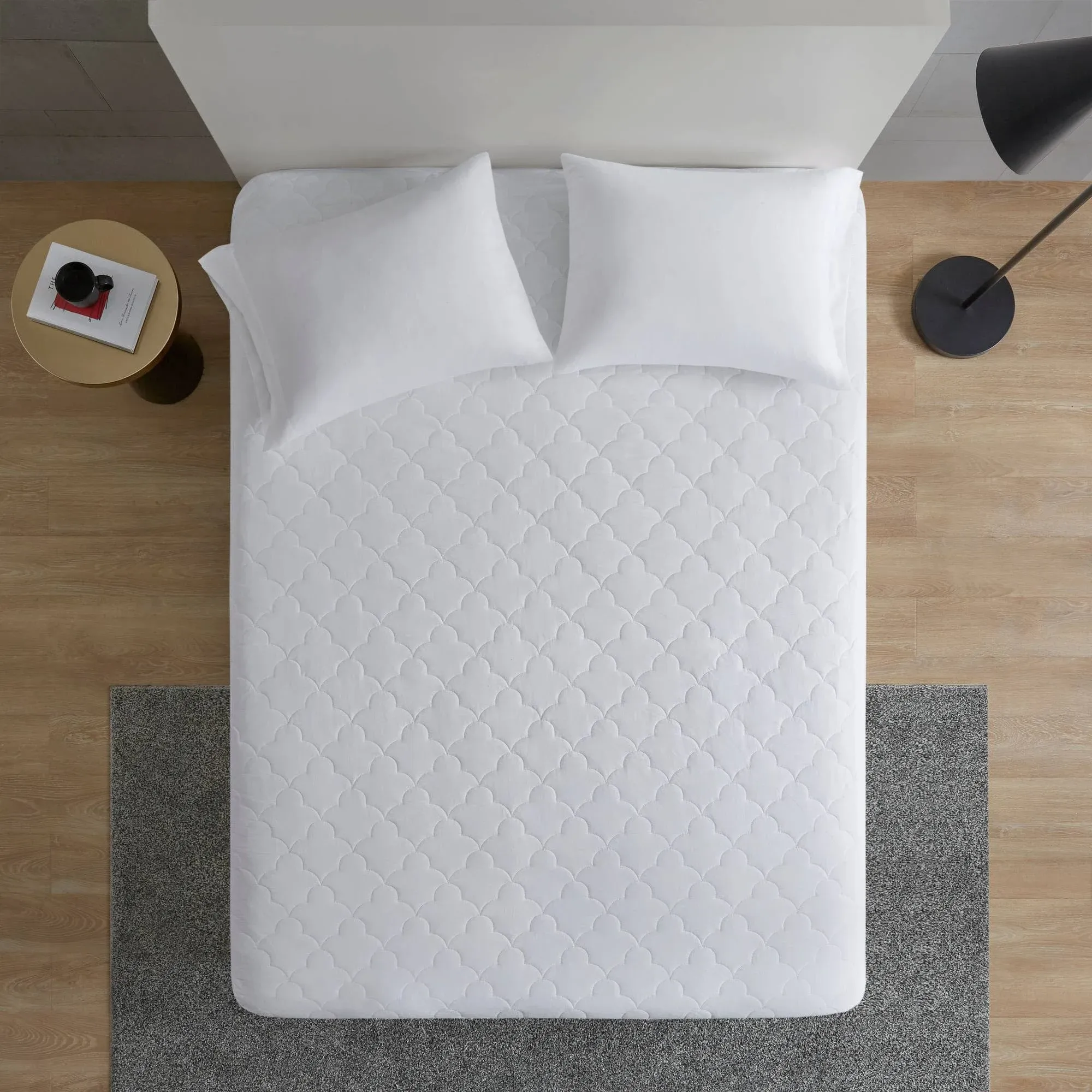 Sleep Philosophy - All Natural Cotton Percale Quilted Mattress Pad - Full - White