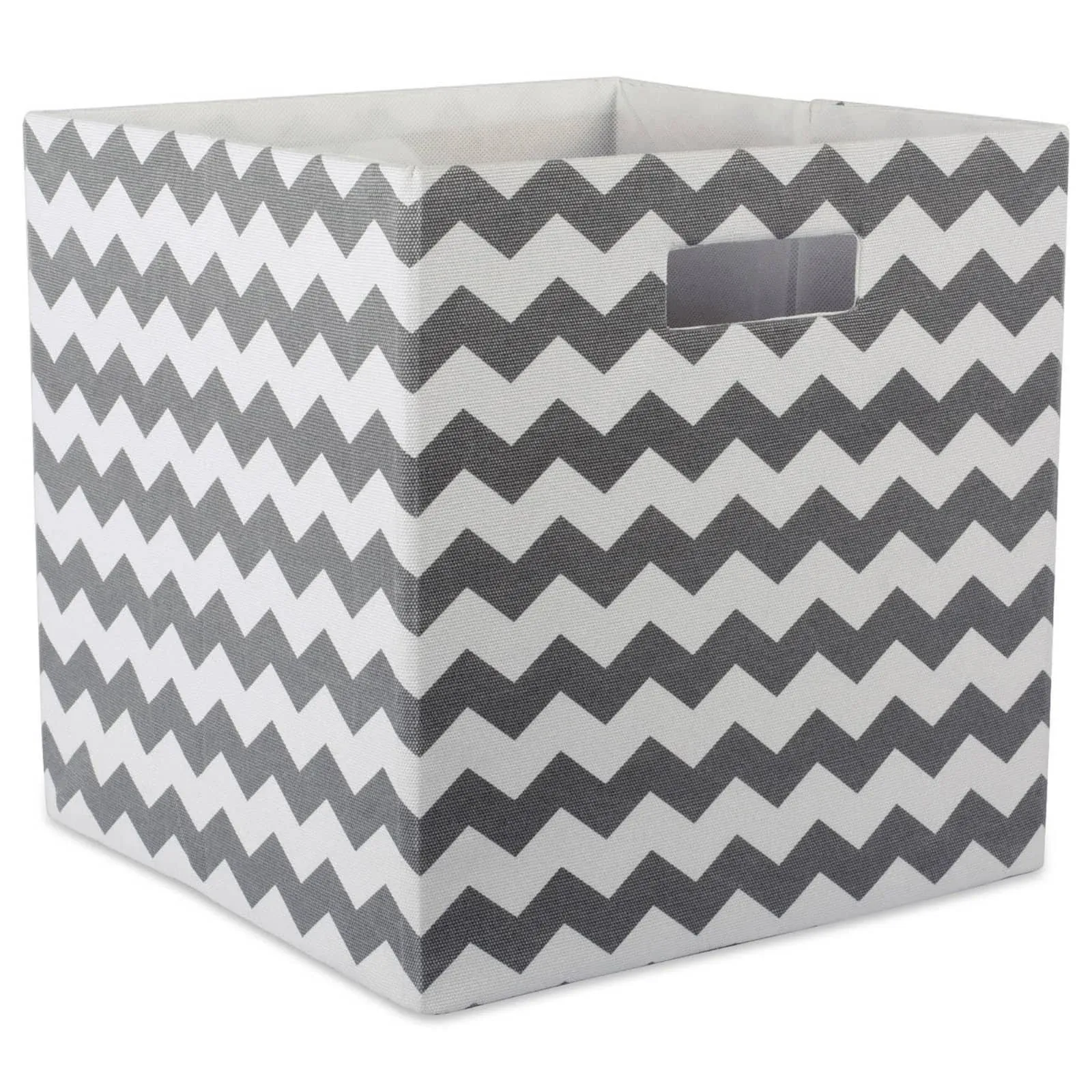 DII Polyester Cube Chevron Gray Square