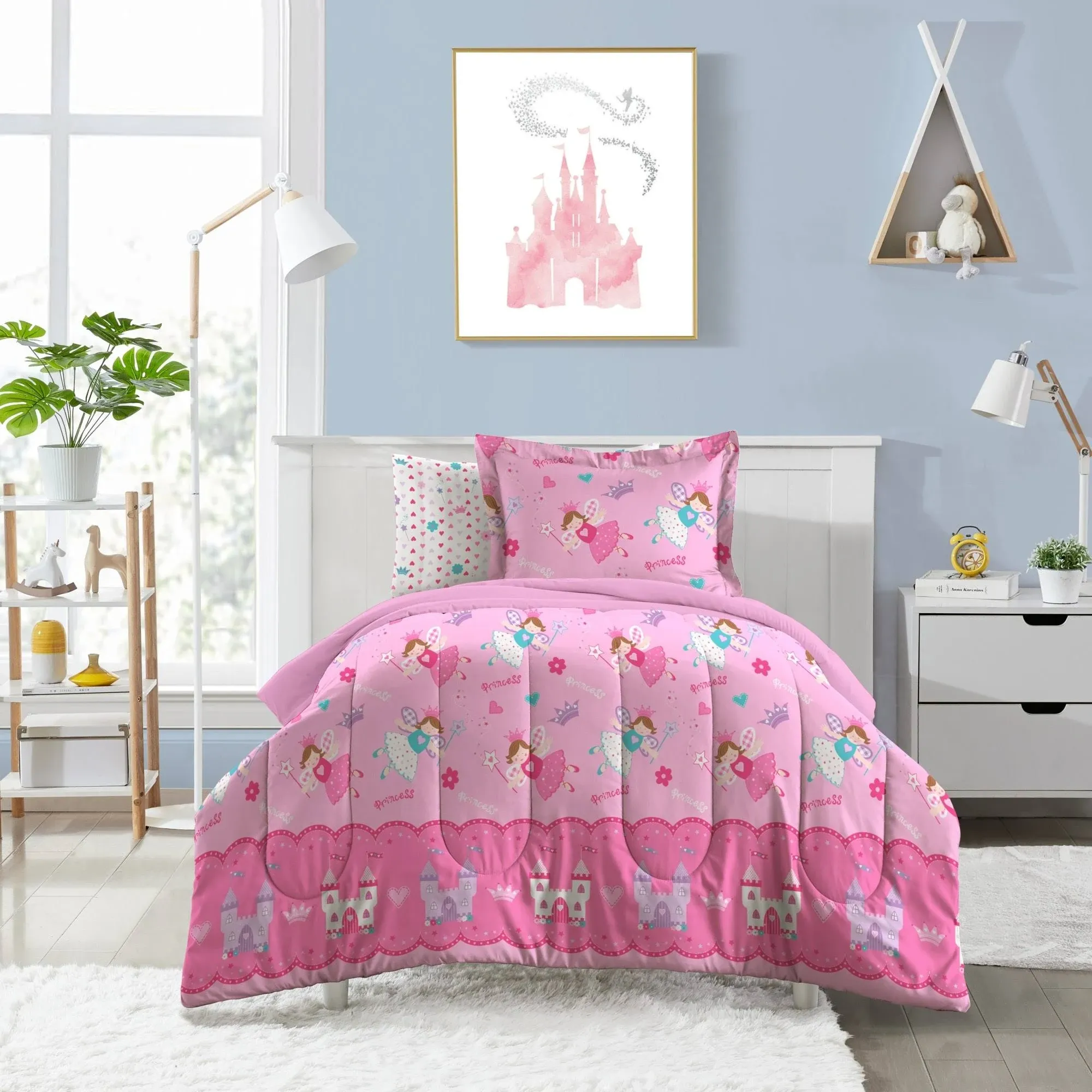 Dream Factory Magical Princess 4 Piece Toddler Bedding Set