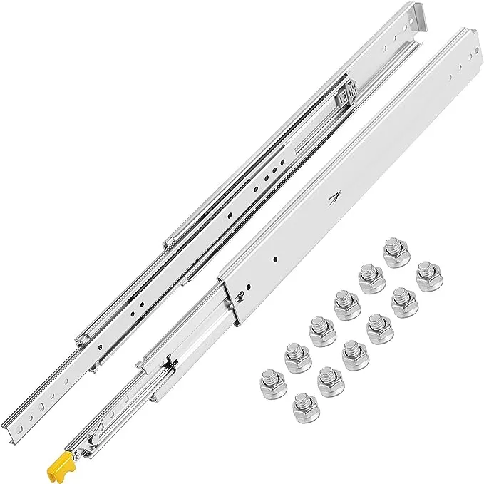 VEVOR Drawer Slides, 1 Pair 60inch Locking Drawer Slides, 500lbs Load Capacity, Side Mount Ball Bearing Drawer Glides, Long Full Extension Drawer Slide