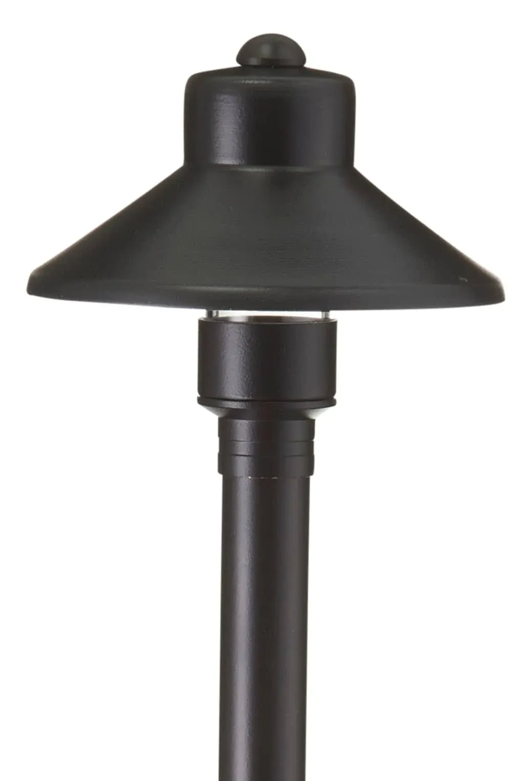 Volt Flat Hat 12V Black Brass Path Light (5" Shade, 25" Tall) with 3W 2700K G4 ...