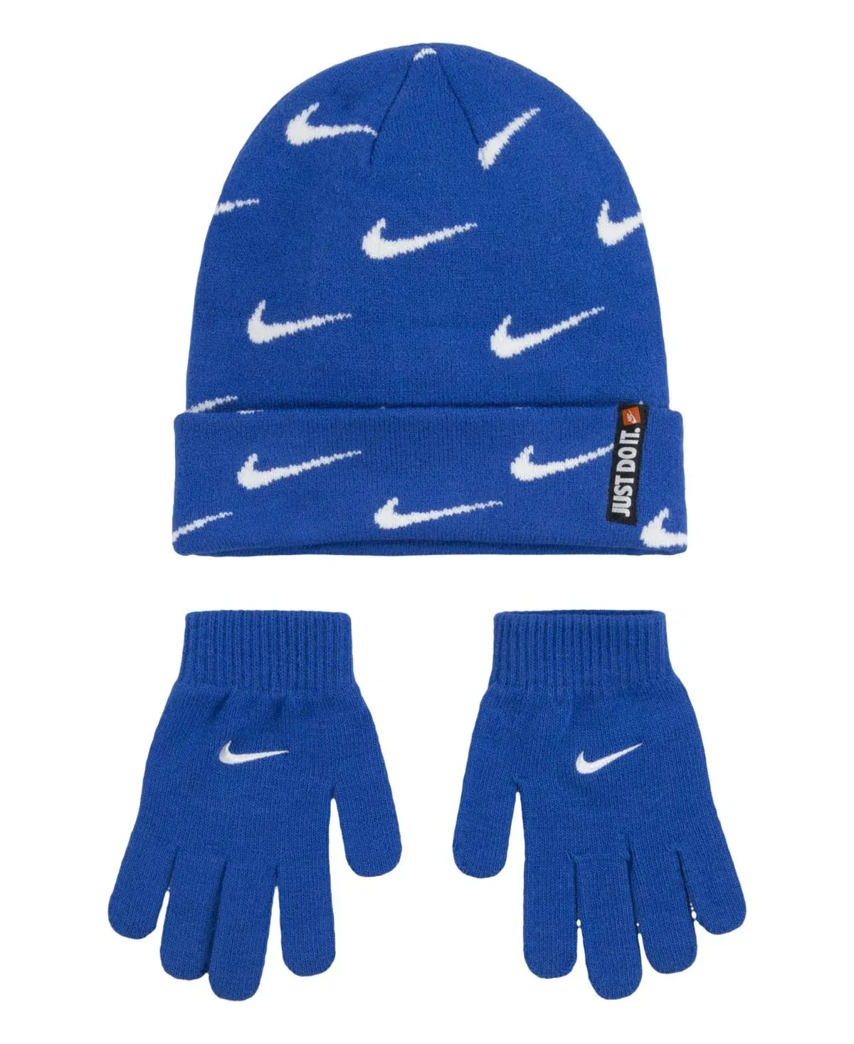 Kids Nike Swoosh Repeat Beanie & Gloves Set