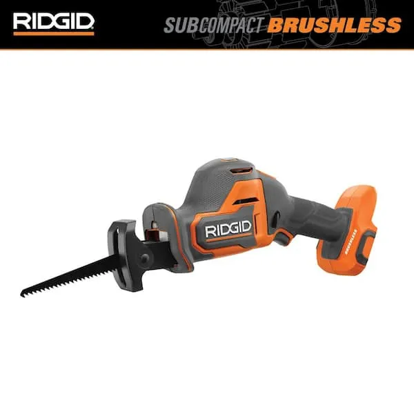 RIDGID Sierra recíproca inalámbrica sin escobillas de 18V SubCompact con una sola mano (solo herramienta) R8648B