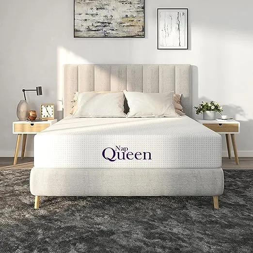 NapQueen 8 Inch Queen Size Mattress, Bamboo Charcoal Memory Foam Mattress, Bed in a Box