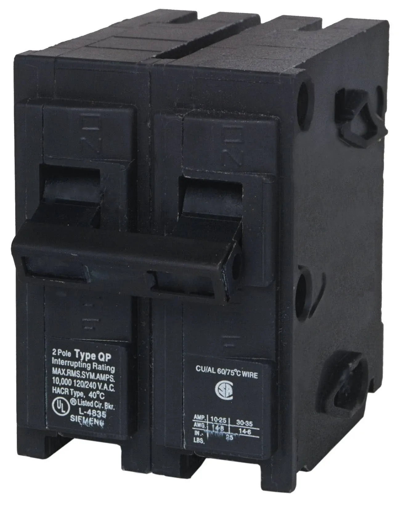 SIEMENS Q240 40-Amp Double Pole Type QP Circuit Breaker black 