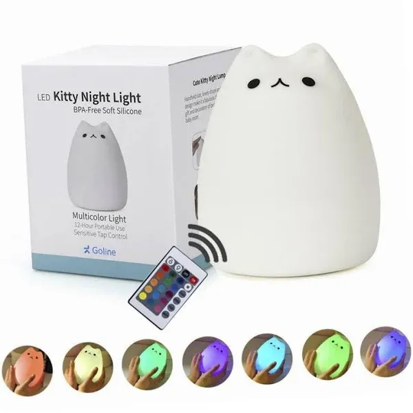 Cat Lamp GoLine Remote Control Night Light Baby Kids Nursery Decor