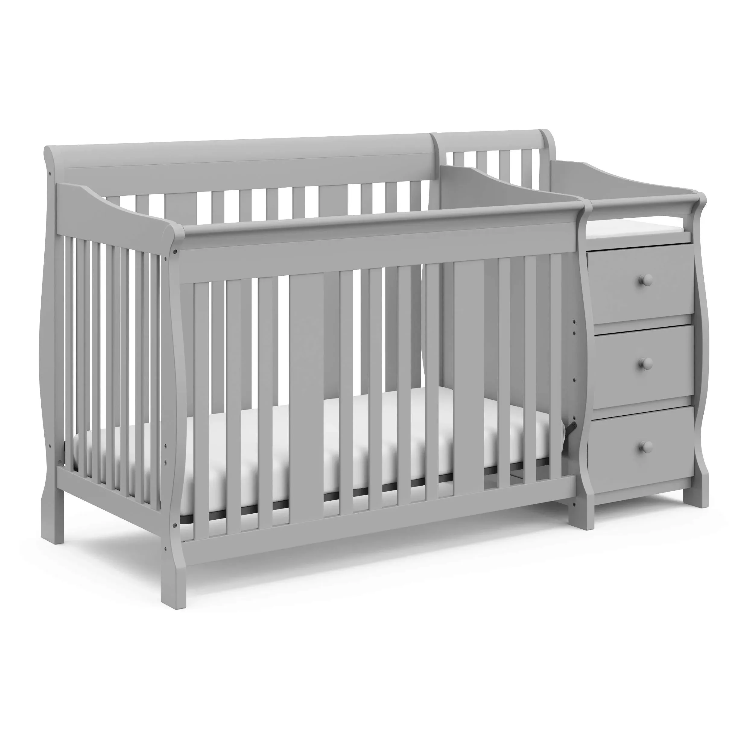 Storkcraft - Portofino 5-in-1 Convertible Crib and Changer - Pebble Gray