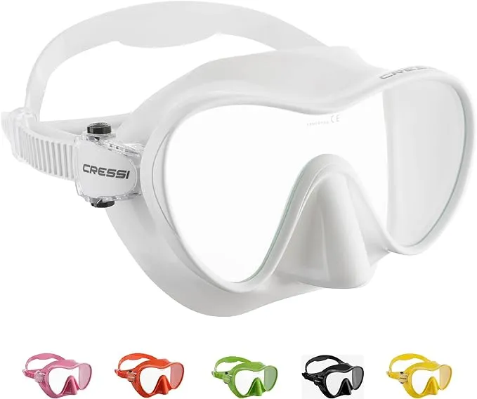 CRESSI F1 - Frameless Mask F1 or Combo Set Frameless Mask + Snorkel Dry for Diving and Snorkelling, One Size, Unisex