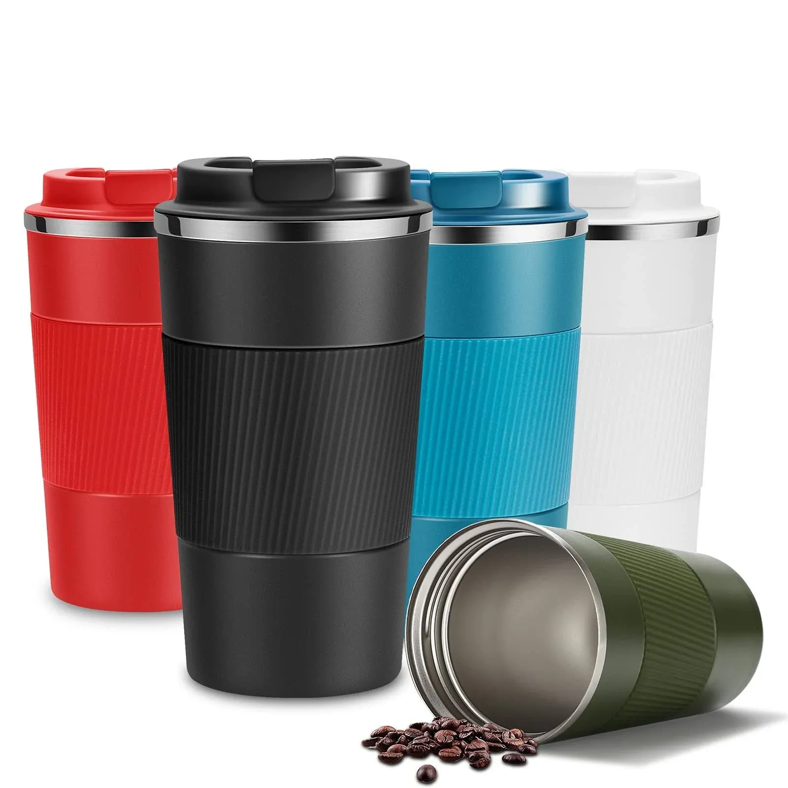 YINJAM 12oz Travel Coffee Mug Insulated Coffee Cups to Go with Leakproof Lid ...