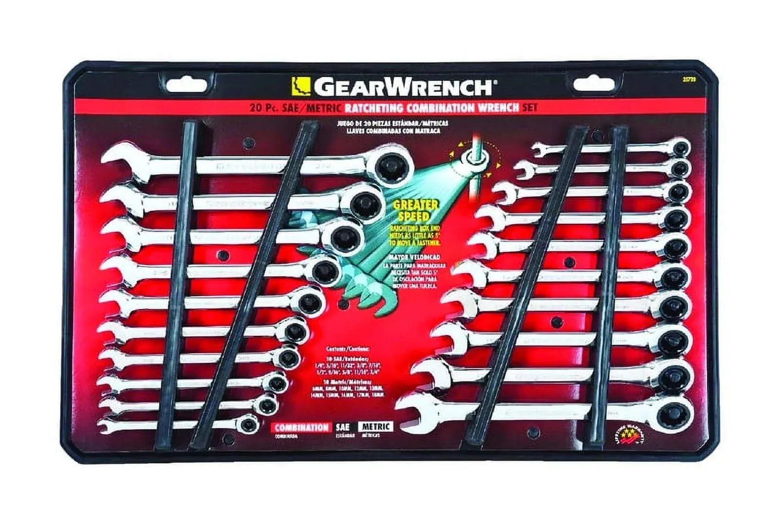 GearWrench SAE/Metric Combination Ratcheting Wrench Set (20-Piece)