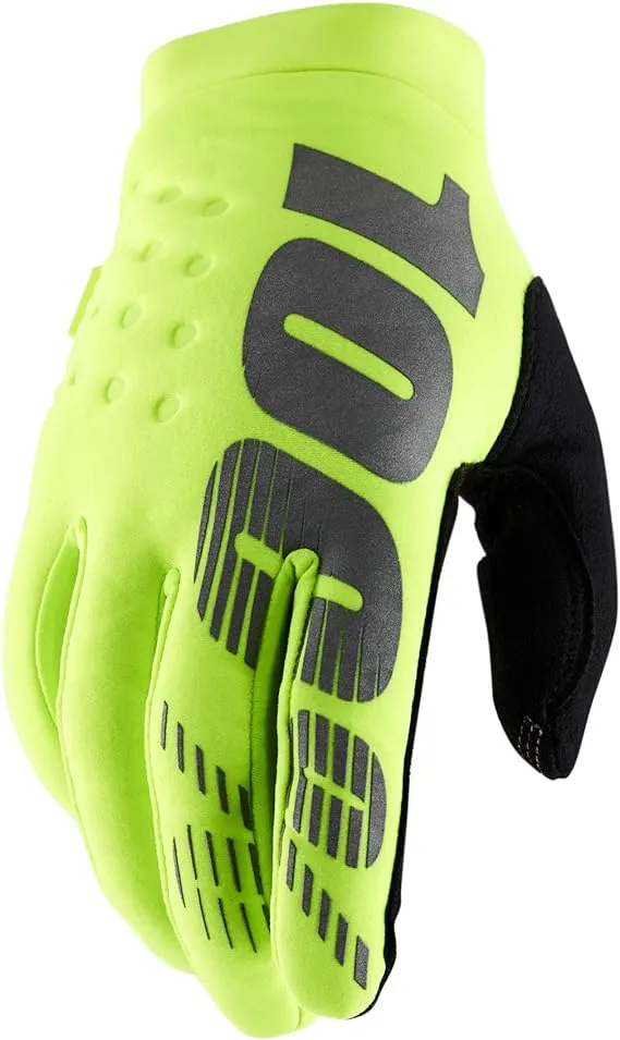 100% Brisker Gloves - Fluo Yellow - Medium