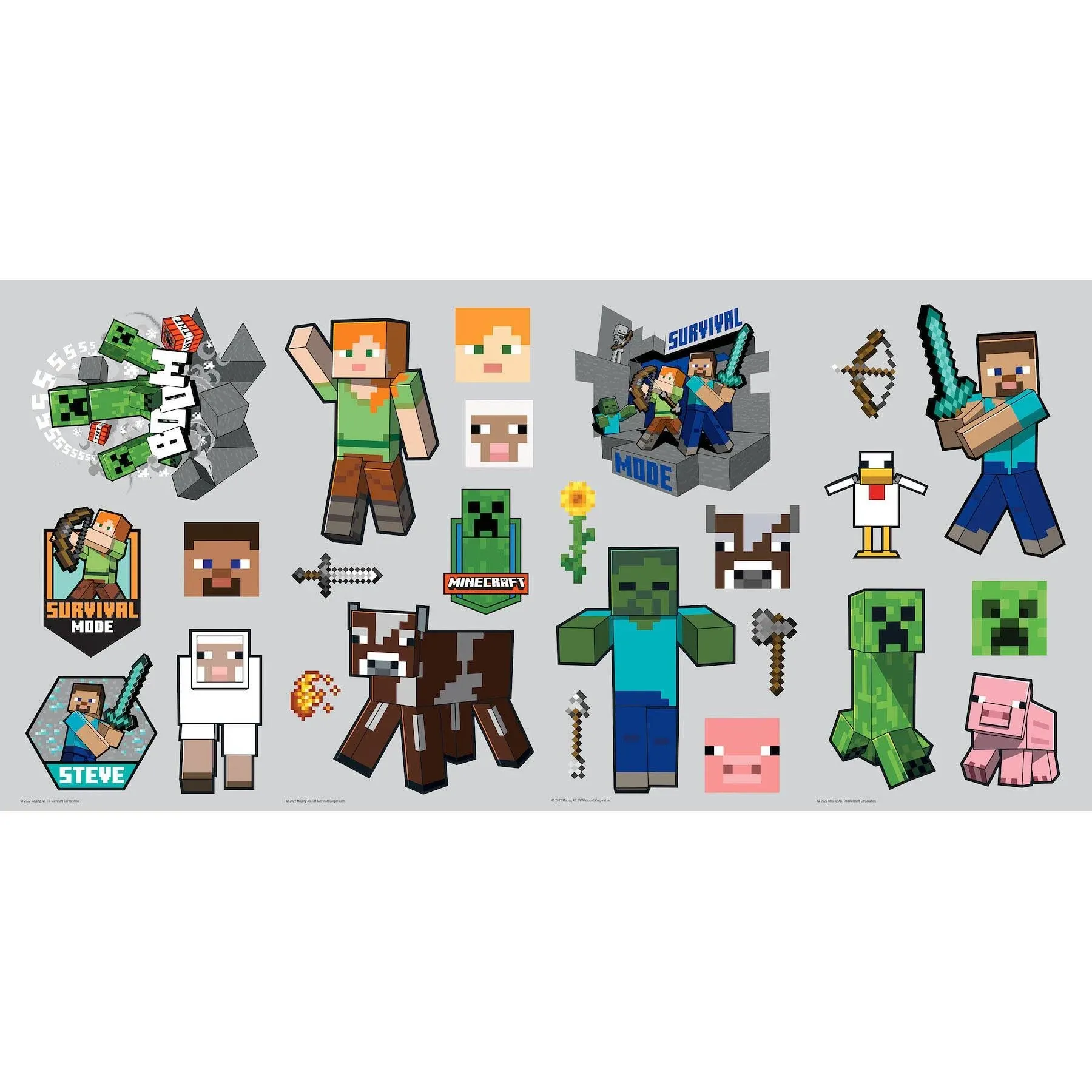 RoomMates Minecraft Characters Peel & Stick Wall Decals