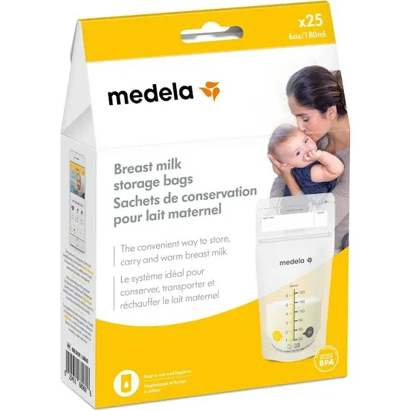 Medela Storage Bags, Breast Milk, 6 Ounce - 25 bags