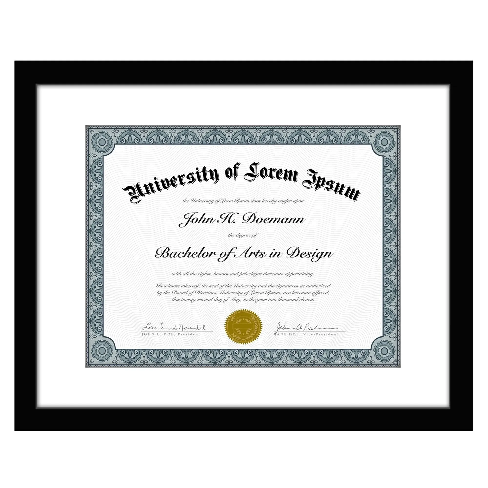 Americanflat Diploma Frame 11x14 with 8.5x11 Mat for Diploma