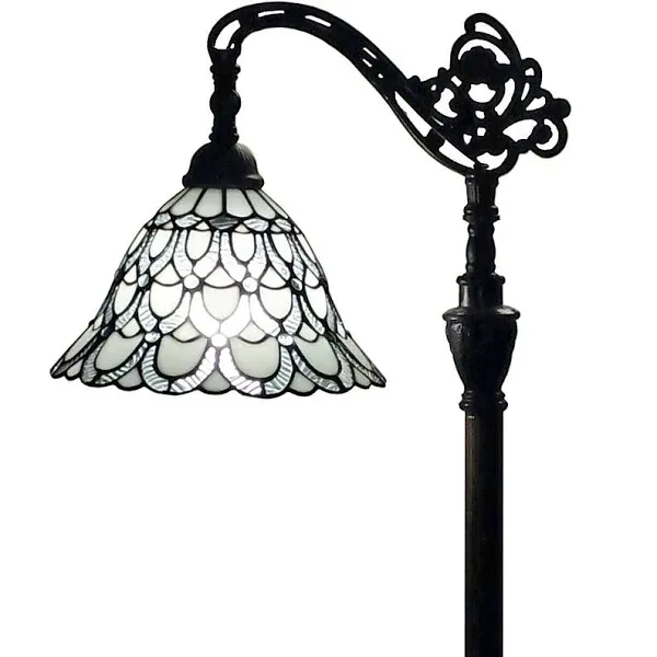 Amora Lighting Floor Lamp 62-in Tiffany Style W/ Adjustable Shade Dark Brown