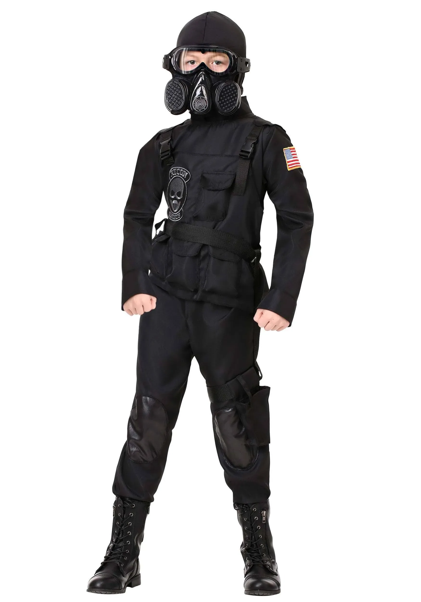 Special Forces Costume for Kids | Exclusive | Made by US | Kids | Boys | Black | M | Fun Costumes