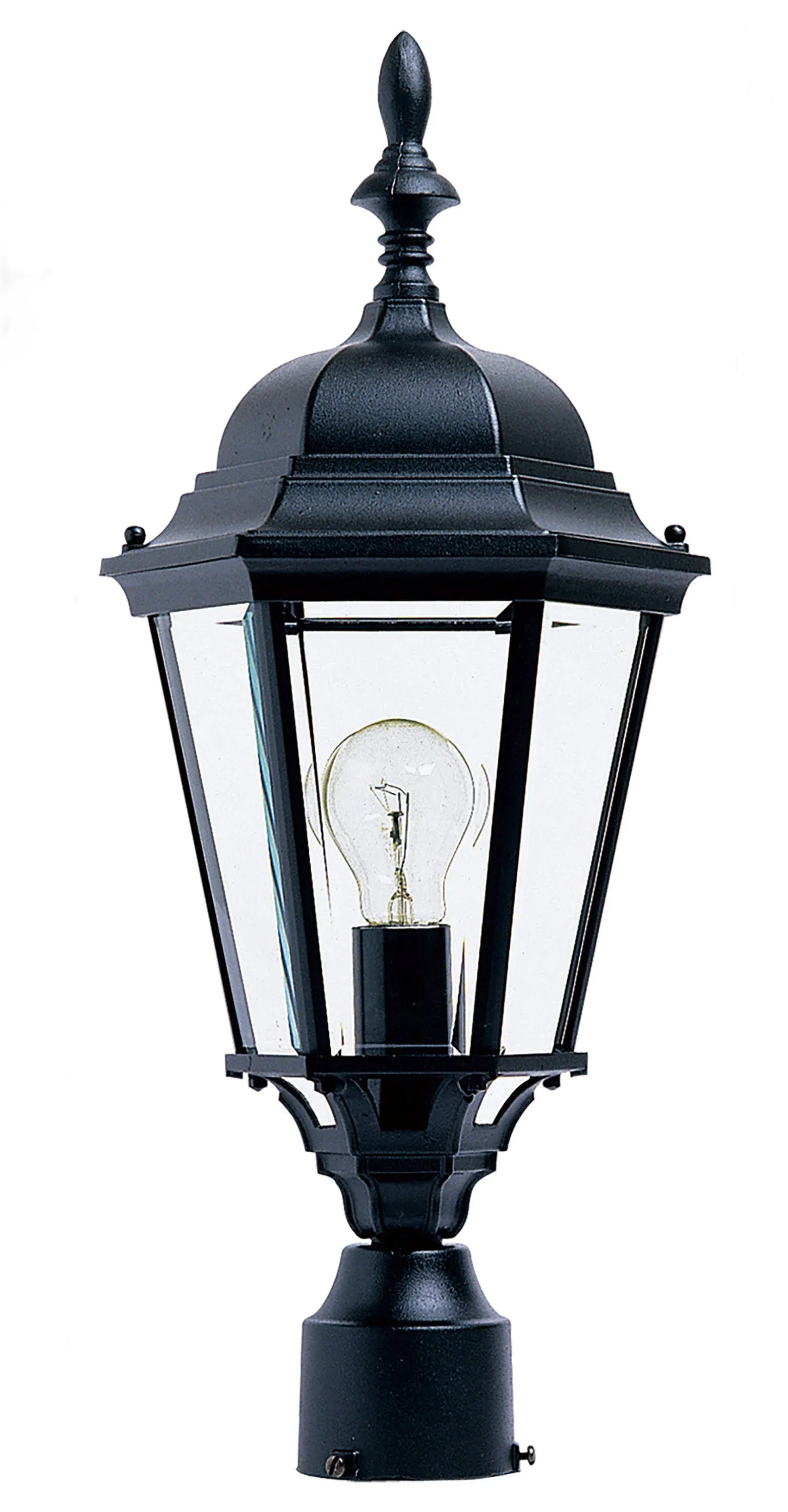 Maxim Lighting Westlake 1 Light 21 Inch Tall Outdoor Pole-Post Lantern In Black With Clear Glass Shade 1005BK