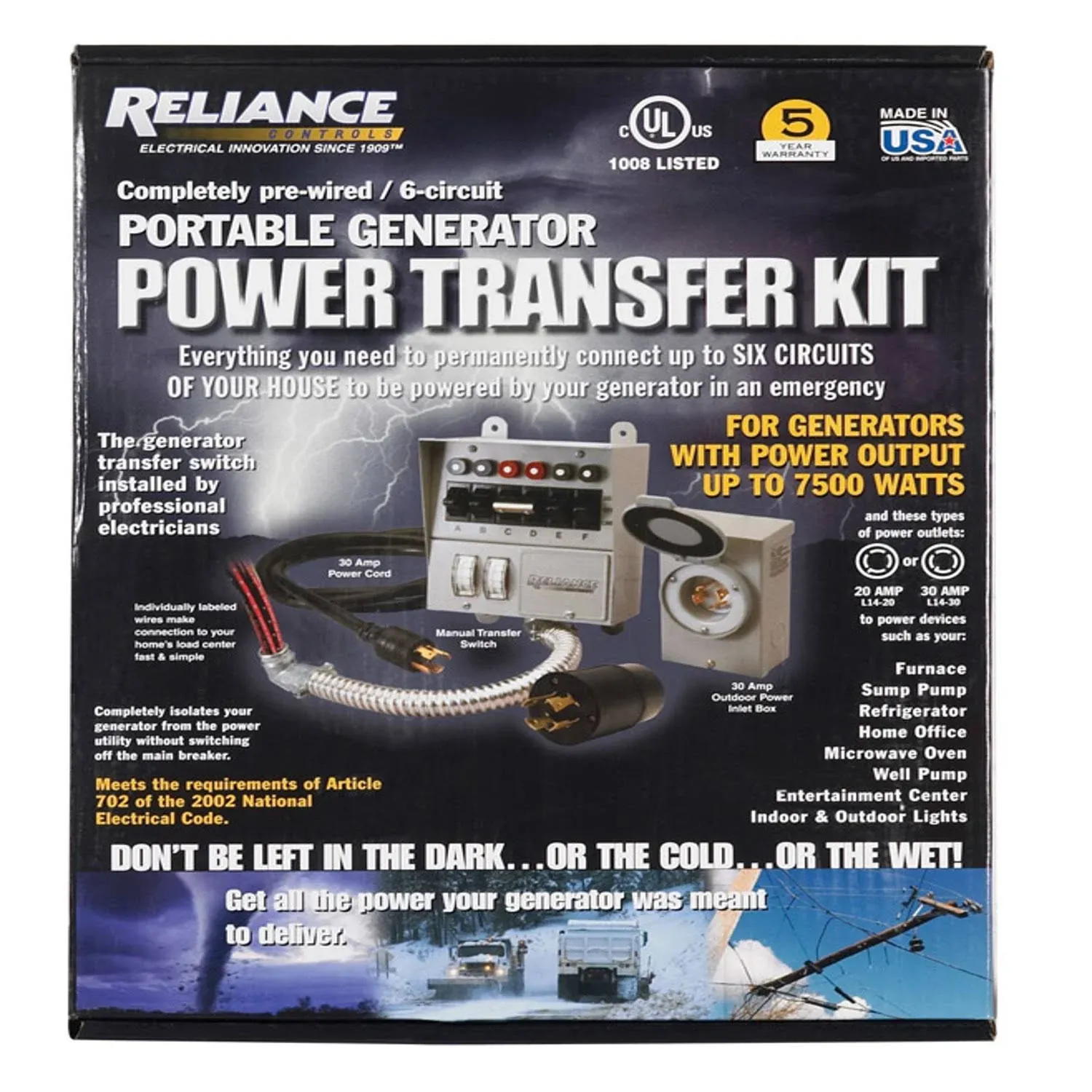 Reliance Controls 212391 6-Circuit Transfer Switch Kit