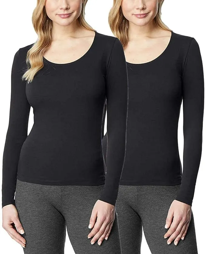 32 Degrees Women's Long Sleeve Scoop Neck Base Layer 2 Pack