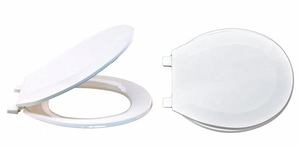 EZ-FLO 65901 Round Plastic Toilet Seat, White