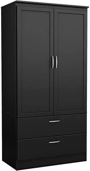 South Shore Acapella Wardrobe Armoire, Pure Black