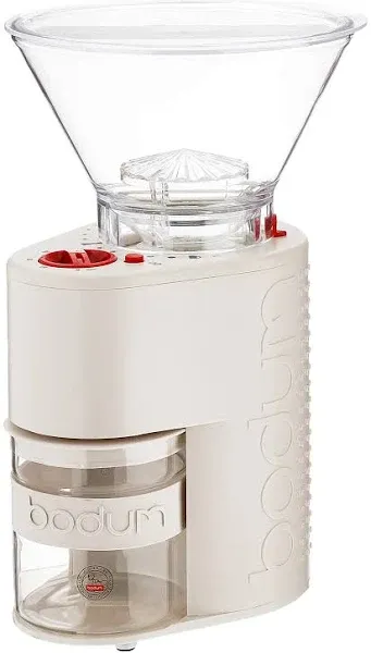 Bodum Bistro Electric Burr Coffee Grinder in White