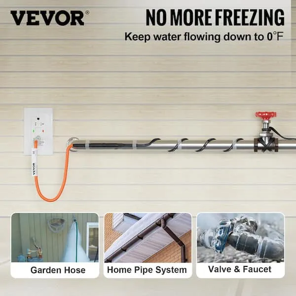 VEVOR Self-Regulating 30ft Pipe Heat Cables, 30 Feet