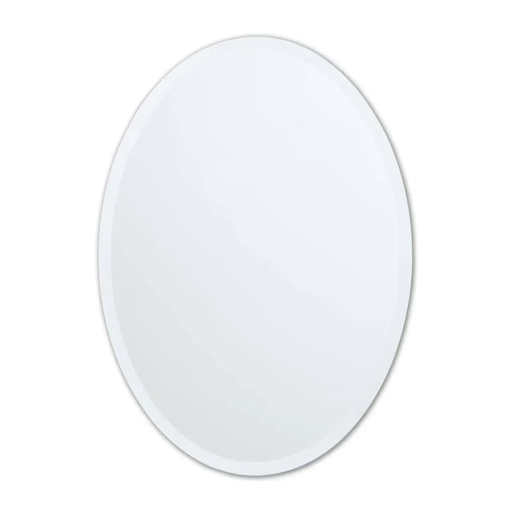 Better Bevel Vanity Mirror 24&#034;X36&#034; Frameless Oval Beveled Edge Bathroom Flush