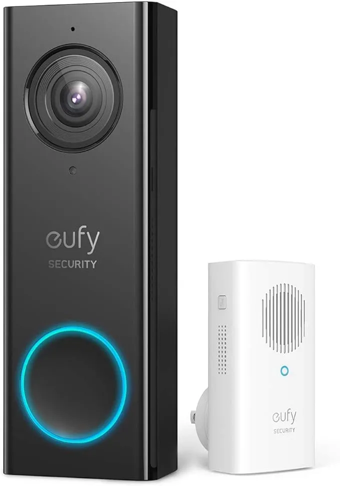 eufy Security Wi-Fi Video Doorbell, 2K Resolution, Real-Time Response, No Monthly Fees, Secure Local Storage, Free Wireless Chime (Require Existing Doorbell Wire, 16-24 VAC, 30 VA or above) (Renewed)